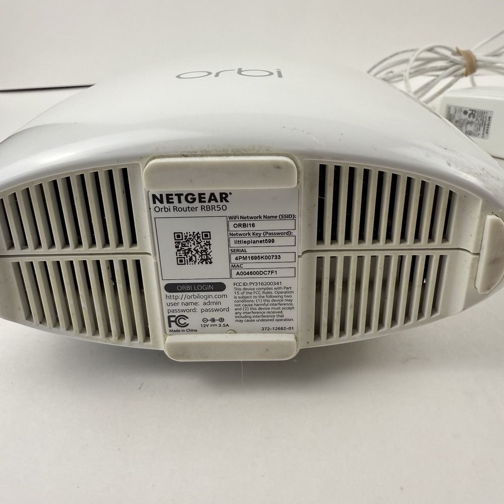 Netgear Orbi Router RBR50 Tri-Band WiFi Mesh Router W/ Power Cord Tested Working - Picture 8 of 10
